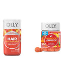 Olly Ultra Strength Hair Softgels Supports Hair Health Biotin Keratin & Probiotic Prebiotic Gummy Digestive Support And Gut Health