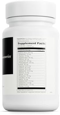 Davinci Labs Amino 21 Supports Brain Function & Muscle Metabolism Amino Acid Dietary Supplement With Lglutamine Llysine Hcl Tyrosine Larginine And More Gluten 90 Capsules 750 Mg
