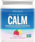 Natural VitaIity Calm Magnesium Citrate Powder Raspberry Lemon Flavor. 20OZ