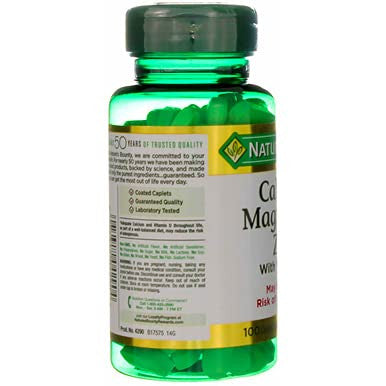 Nature's Bounty Calcium-Magnesium-Zinc Caplets 200 Caplets (2 X 100 Count Bottles)