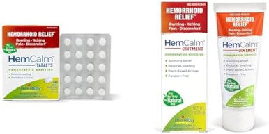 Boiron Hemorrhoid Relief Tablets And Homeopathic Pellets 60 Count And 80 Pellets