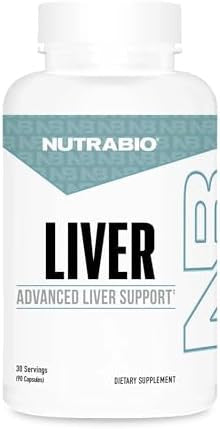 Nutrabio Liver Supplement Advanced Liver Support With Milk Thistle Glutathione Tudca Antioxidant Detox & Cleanse 90 Capsules