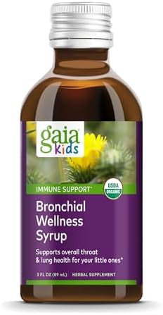 Gaia Herbs Gaiakids Bronchial Wellness Syrup Immune Health Soothing Throat And Respiratory Support Organic Honey Lemon Flavor Physician Formulated 3 Fluid Ounces