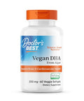 Doctor'S Best Doctors Best Vegan Dha From Algae - Vegan Plant Based Omega 3 Supplement For Women & Men Supports Memory Brain & Cardiovascular Health Non-Gmo Gluten Free Soy Free 60 Veggie Softgels