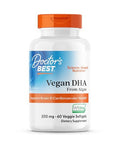 Doctor'S Best Doctors Best Vegan Dha From Algae - Vegan Plant Based Omega 3 Supplement For Women & Men Supports Memory Brain & Cardiovascular Health Non-Gmo Gluten Free Soy Free 60 Veggie Softgels