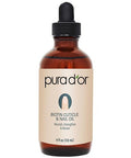 Pura D'Or 4 Oz Nail And Cuticle Oil - Nourishing Treatment With Dropper - Natural Blend Enriched With Biotin Vitamin E Milk For Nail Growth Healthy Nail Beds And Great For Acrylic Nails