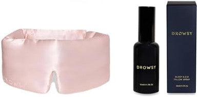 Drowsy Deep Sleep Bundle Sleep This Season. Luxury Silk Sleep Mask Drowsy Sunset Pink Sleep Mask And Drowsy Deep Sleep Sos Pillow Spray