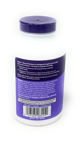 Natrol Sleep & Restore Capsules 120 Count Melatonin 5Mg With Gaba Magnesium & Vitamin B6 Vegetarian Non-GmoEssential For Your Ultimate Restorative Sleep Melatonin-Free 60 Day Supply