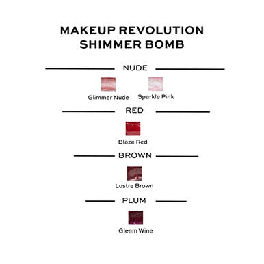Revolution Beauty London Shimmer Bomb Lip Gloss Lip Tint Infused With Vitamin E Shimmery Finish Comes In 6 Colors Sparkle