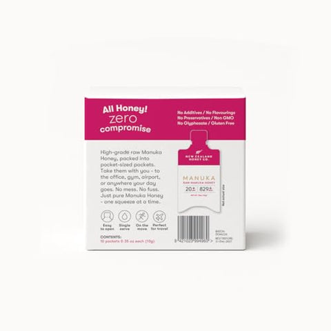 New Zealand Honey Co. Manuka Honey Packets UMF 20+ - 10Pack