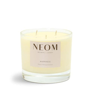 Neom Happiness Scented Candle 3 Wick Essential Oil Aromatherapy Candle Neroli Mimosa & Lemon Scent To Make You Happy