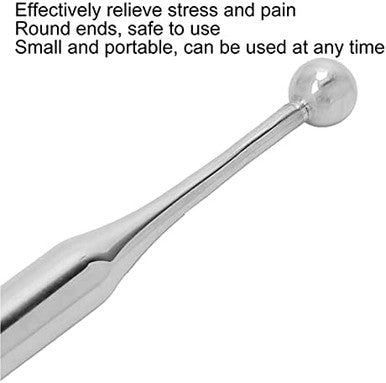 Yosoo Health Gear Tip Acupuncture Dual Head Ear Acupuncture Stainless Steel Manual Body Point Probe Pen Deep Tissue Massage Portable Self Massage Acupressure Bar Relief Pain Treatment Tool