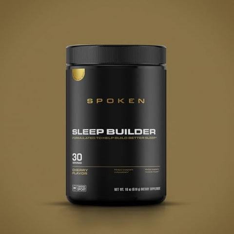 Spoken Nutrition Sleep Builder Melatonin Free Sleep Powder 3 Forms Of Magnesium Cherry Flavor 30 Servings Nighttime Recovery & Relaxation Support