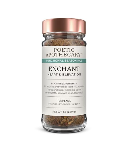 Starwest Botanicals Enchant Organic Functional Seasoning Blend - 1.63 oz | With Cacao, Vanilla Bean, Rose Petals, Cinnamon Spice, Salt Free, No MSG, Gluten Free, Vegan Gourmet Blend