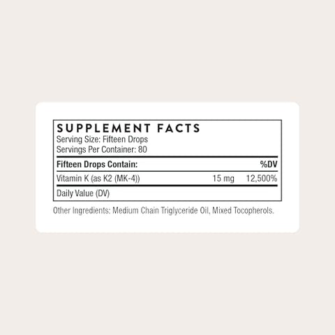Thorne - Vitamin K2 - Concentrated Vitamin K2 (As Mk-4) Liquid Supplement - Supports Bone Heart & And Blood Vessel Health - Third-Party Certified - Gluten Dairy & Soy-Free 1 Fl Oz