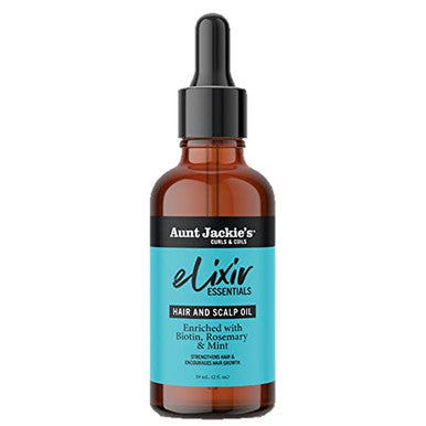 Aunt Jackie'S Curls & Coils Elixirs Essentials Hair & Scalp Oils Collection Biotin Rosemary & Mint Collagen Tea Tree & Eucalyptus Saw Palmetto Jamaican Black Castor & Grapeseed Oils (3 Products