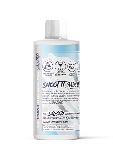 Pump Sauce Pre-Workout - 32 Oz White Cherry No Caffeine Full Spectrum Liquid Gluten Free Vegan Zero Sugar
