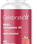Celebrate Vitamins Multi-Complete Chewables, 45Mg Iron Daily Bariatric Multivitamin For Sleeve Gastrectomy And Gastric Bypass Surgery Patients Essential Vitamins & Minerals - Berry (60 Tablets)