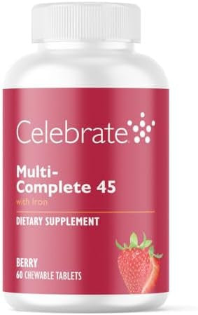 Celebrate Vitamins Multi-Complete Chewables, 45Mg Iron Daily Bariatric Multivitamin For Sleeve Gastrectomy And Gastric Bypass Surgery Patients Essential Vitamins & Minerals - Berry (60 Tablets)