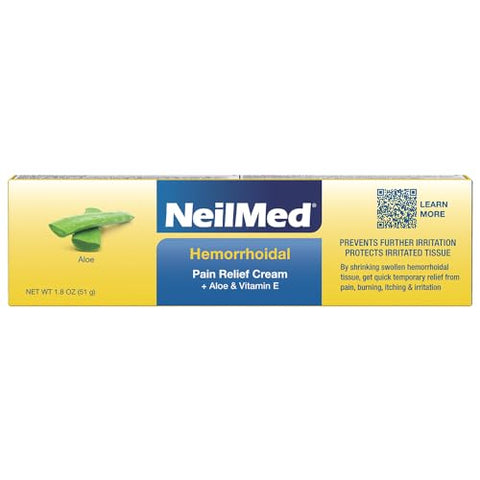Neilmed Hemorrhoidal Pain Relief Cream With Aloe & Vitamin E Hemorrhoid Treatment Pain Relief Relieves Burning Itching And Discomfort 1.8 Oz.