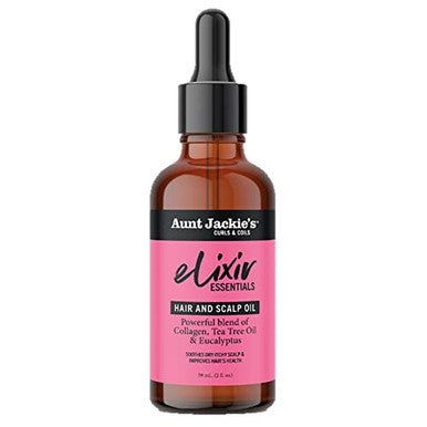 Aunt Jackie'S Curls & Coils Elixirs Essentials Hair & Scalp Oils Collection Biotin Rosemary & Mint Collagen Tea Tree & Eucalyptus Saw Palmetto Jamaican Black Castor & Grapeseed Oils (3 Products