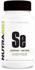 Nutrabio Selenium Supplement 200mcg - 90 Vegetable Capsules