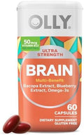 Olly Ultra Strength Brain Softgels Nootropic Supports Healthy Brain Function Memory Focus And Concentration Omega3S Vitamins B6 And B12 30 Day Supply 60 Count