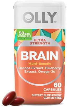 Olly Ultra Strength Brain Softgels Nootropic Supports Healthy Brain Function Memory Focus And Concentration Omega3S Vitamins B6 And B12 30 Day Supply 60 Count