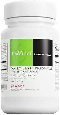 Davinci Labs Daily Best Prenatal With Probiotics Prenatal Multivitamin & Multimineral Helps Support Prenatal Health With Folate Choline Iron & More 60 Capsules (30Day Supply)