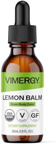 Vimergy USDA Organic Lemon Balm Tincture Herbal Supplement Can be Used in Tea Non GMO Alcohol Free