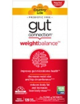 Country Life Gut Connection Weight Balance 120 Vegan Capsules Certified Gluten Free Certified Vegan Non-Gmo Verified
