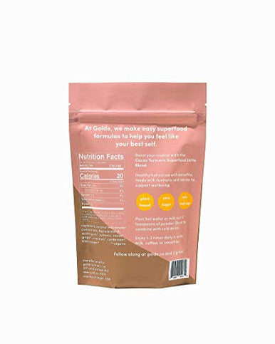Golde - Superfood Latte Blend - Cacao Turmeric - Plant Based W/Turmeric, Cacao, & Coconut Milk Powder - Healthy Hot Cocoa - Coffee Replacement - Vegan, Keto, & Sugar- - 30 Servings