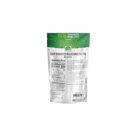 NOW Foods Macadamia Nuts Dry Roasted with Sea Salt Source of Fiber GlutenFree and NonGMO 9Ounce (Packaging May Vary)