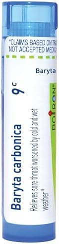 Boiron Baryta Carbonica 9C For Sore Throat Worsened By Cold & Wet Weather 80 Pellets