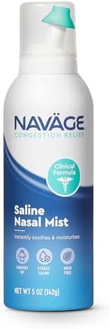 Navage Saline Nasal Mist Clinical Formula Extra Comfort Drug Hydration And Congestion Relief " Sterile Saline Spray For Sensitive Noses 2 Pack