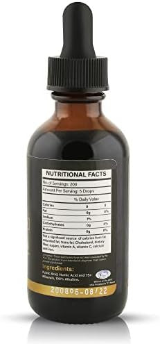 Trace Mineral Drops (400 Servings)(Flavorless) ÃƒÂ¢Ã¢â€šÂ¬Ã¢â‚¬Å“ 74 Minerals From Humic & Fulvic Acid Concentrated, Plant-Based, Supplement Electrolytes Alkaline Ph By Fulvika Black, 4 Ounce, 4.0 Fl Oz, Pack Of 1
