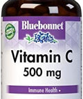 Bluebonnet Nutrition Vitamin C 500 Mg Vegetable Capsules Ascorbic Acid For Immune Health & Skin Health Vegan Vegetarian Non Gmo Gluten Soy Milk Kosher 180 Vegetable Capsules