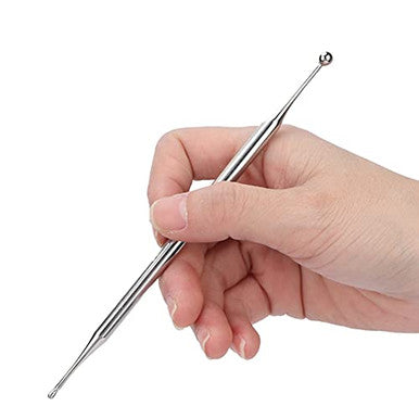 Yosoo Health Gear Tip Acupuncture Dual Head Ear Acupuncture Stainless Steel Manual Body Point Probe Pen Deep Tissue Massage Portable Self Massage Acupressure Bar Relief Pain Treatment Tool