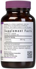 Bluebonnet Nutrition Lglutamine 500Mg Supports Immune Function Nitrogen Transporter Soy Gluten Nongmo Kosher Vegan 100 Vegetable Capsules 100 Servings