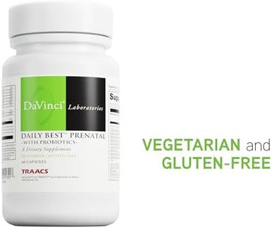 Davinci Labs Daily Best Prenatal With Probiotics Prenatal Multivitamin & Multimineral Helps Support Prenatal Health With Folate Choline Iron & More 60 Capsules (30Day Supply)