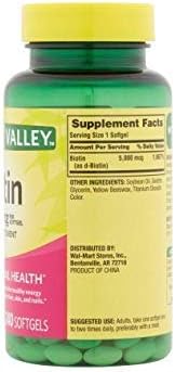 Spring Valley Biotin 5000 mcg 240 Softgels by Spring Valley (Pack of 2)