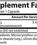 Carlson Vitamin K2 MK4 (Menatetrenone) 5 mg Vitamin K Supplement Bone Support K2 Vitamin SoyFree Vitamin K2 180 Capsules