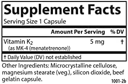 Carlson Vitamin K2 MK4 (Menatetrenone) 5 mg Vitamin K Supplement Bone Support K2 Vitamin SoyFree Vitamin K2 180 Capsules