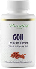 Paradise Herbs Goji Extract Vital Essence Herb Skin Eyes Body Support Vegan Gluten Non Gmo 60 Count Vegetarian Capsules
