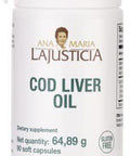 Ana MaraA Lajusticia Ana Maria Lajusticia Cod Liver Oil Rich In Omega3 + Vitamins A D & E. 30Day Treatment Pack. Cardiovascular Health. Gluten .