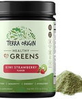Terra Origin Healthy Greens Powder Supplement Superfood Digestive Enzyme & Probiotic Blends Immune Gut And Digestive Support For Women Tropical Passion Fruit (30 Servings)