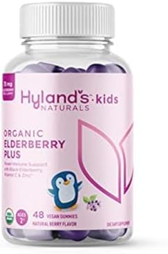Hyland'S Organic Elderberry Plus Gummies Organic Black Elderberry With Zinc And Vitamin C Immune Support Supplement For Adults 60 Vegan Gummies (30 Days)
