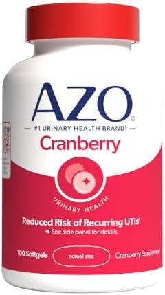 Azo Cranberry Urinary Tract Health Supplement 1 Serving : 1 Glass Of Cranberry Juice Sugar Cranberry Pills Nongmo 3 Month Supply 100 Softgels (Pack Of 2)