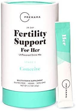 PREMAMA Fertility Supplement Drink for Women Myo Inositol Folate for Fertility Vitamin B12 to Aid Conception 28 Servings