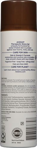 Aveeno Therapeutic Shave Gel With Oat And Vitamin E To Help Prevent Razor Bumps Soothes Dry Skin And Provides A Close Smooth Shave With Less Irritation Fragrance- 7 Oz (Pack Of 2)